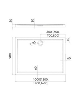 Schedpol Caspar Прямоугольный душевой поддон 90x160 см