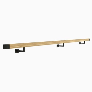 фото ориг. №2, Handrail wall-mounted wooden 40x40 230cm oak color
