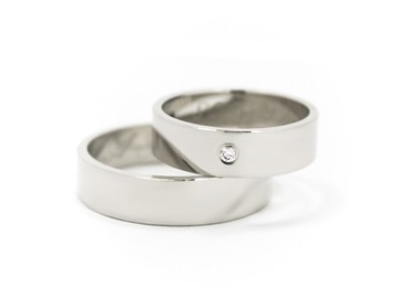 ZŁOTE OBRĄCZKI ŚLUBNE 12 GRAM z BRYLANTEM 0.04ct