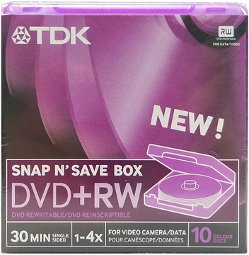 TDK Mini DVD+RW 8 см 1,4 ГБ 10 штук 10 штук