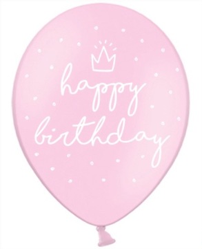 BALONY RÓŻOWE ROCZEK HAPPY BIRTHDAY 1 2 3 URODZINY