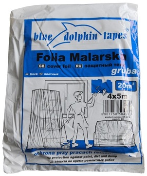 Folia Malarska Gruba Ochronna Czarna Blue Dolphin 4x5m 20m2