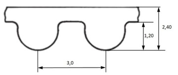 Pasek pas zębaty 3M 186 szeroki 6mm Optibelt