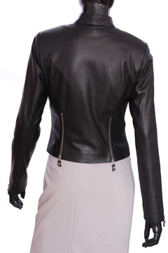 Dámska kožená bunda z čiernej prírodnej ovčej kože DORJAN OLA450 L