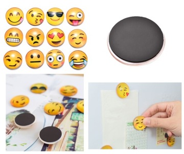 10 КРУГЛЫХ МАГНИТОВ EMOJI ДЛЯ ХОЛОДИЛЬНИКА