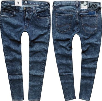 LEE LUKE jeansy rurki PUNK BLUE stretch W31 L32