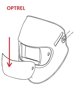 Внешняя линза закруглена к козырьку OPTREL