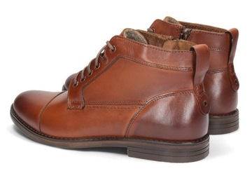 TRZEWIKI KOZAKI ZIMOWE SZTYBLETY SKÓRA 084 BRĄZ 43