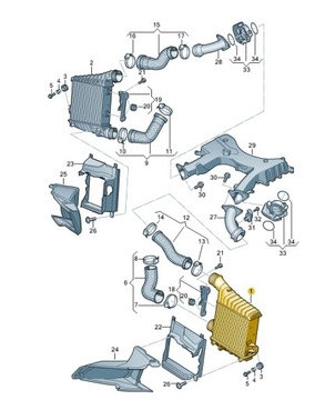 Intercooler chłodnica lewa Audi A8/S8 D4 4.2 TDI