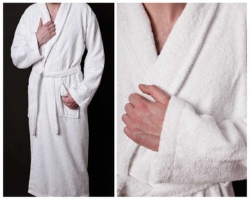 Большой белый махровый хлопковый халат 3XL XXXL УНИСЕКС