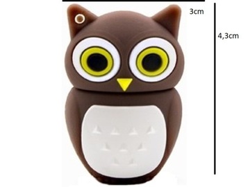 PENDRIVE 3.0 USB 32 GB SOWA BRĄZ CZARNY NIEBIESKI