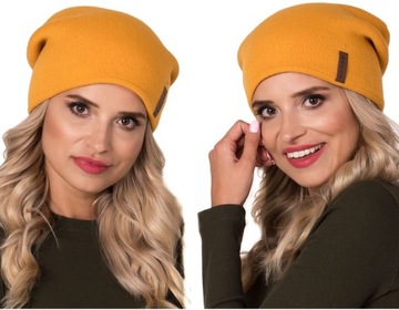 BEANIE Podwójna Czapka Damska Smerfetka CIEPŁA v1