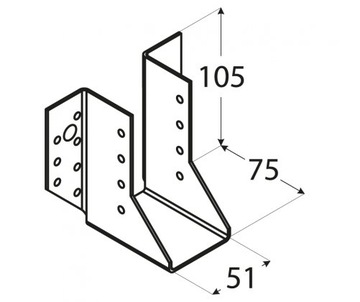 СОЕДИНИТЕЛЬ КРОНШТЕЙНА БАЛКИ WB10 51x105 СЕРТИФИКАТ