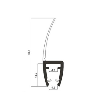 Уплотнитель для душевых кабин UK04 3,5-5мм 20см