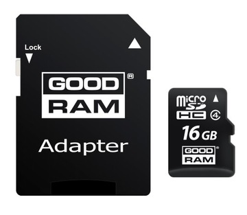 КАРТА GOODRAM MICRO SD ПАМЯТЬ 16 ГБ + АДАПТЕР SDHC