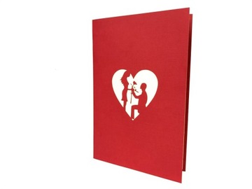 Красная помолвочная открытка 3D, Помолвка, Свадьба
