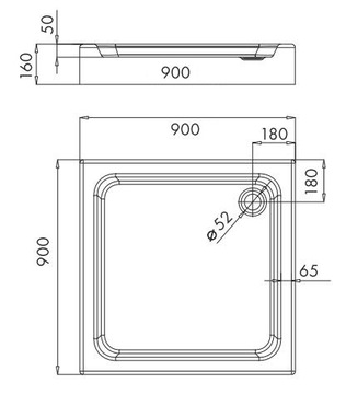 Душ Schedpol EKO 2.0 90x90x16 см 3.321