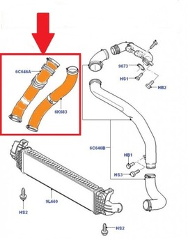 ШЛАНГ ТУРБОИНТЕРКУЛЕРА FORD FOCUS II 1.6 TDCi