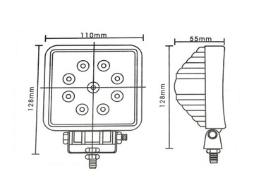 LAMPA HALOGEN SZPERACZ LED 27 W OKRĄGŁA 9 LED