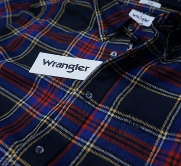 Узкая рубашка WRANGLER ЧЕРНАЯ в клетку S