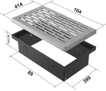 Решетка напольная FLOOR, полированная, 9х40, вентиляция