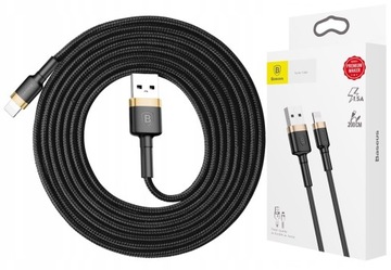 Kabel BASEUS długi wzmocniony 2m do iPhone 8 X 10