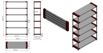 Полка складская ПЛАСТИКОВАЯ Титан-6 222х140х46