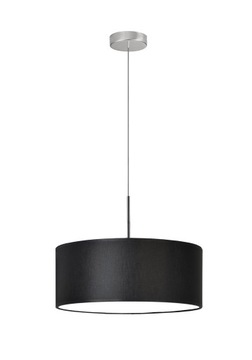 Lampa wisząca sufitowa żyrandol abażur walec zwis LED E27 czarna 40cm