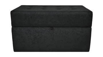 Pufa pikowana otwierana skrzynia czarny 24 75x40cm