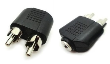 Przejście mały JACK gn 3,5 / 2x wtyk RCA (1351)