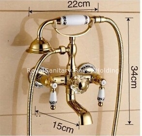 КРАН ДЛЯ ДУША ДЛЯ ВАННЫ РЕТРО GOLD ROYAL