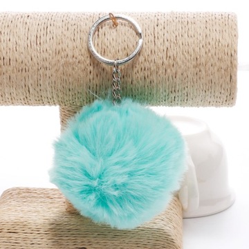 POMPON BRELOK FUTRO KEYCHAIN ZAWIESZKA DO KLUCZY