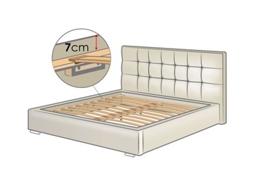 ŁÓŻKO tapicerowane Amber G 160 stelaż + Pojemnik