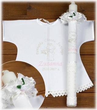 НА КРЕЩЕНИЕ БЕЛАЯ ФУТБОЛКА И ВЫШИВКА СВЕЧА