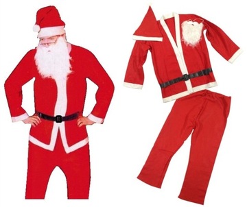 Strój MIKOŁAJA Mikołaj 5 Części broda Święty S-XL