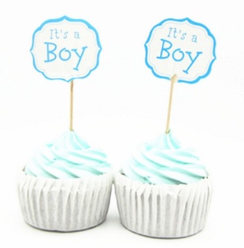 Topper na muffinki, dekoracja BABY SHOWER 6 szt