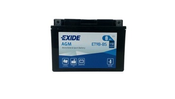 EXIDE BIKE MF AGM АККУМУЛЯТОР YT9B-BS 12В 8Ач 110А