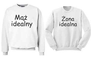 Bluza bluzy dla par małżeństw Mąż Żona białe