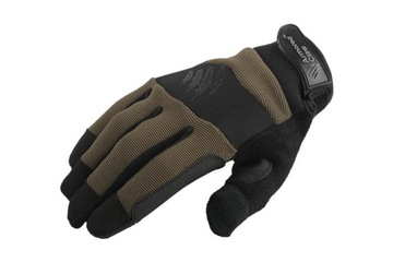 Rękawice taktyczne strzeleckie Armored Accurac Skóra Spandex Zielone ASG S