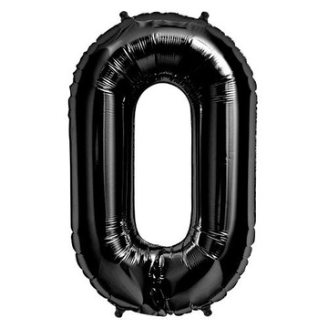 CZARNY BALON FOLIOWY CYFRA 0 zero URODZINOWY XXXL