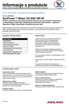 VALVOLINE SYNPOWER 5W40 6L (5+1) - МЫШКОВ