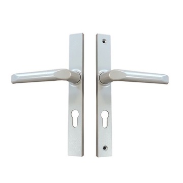 KLAMKO-KLAMKA do drzwi długi szyld 92mm SREBRNY