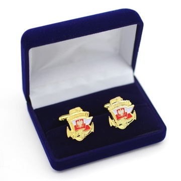 Запонки ТЕМНО-СИНИЕ с футляром