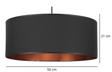 Stylowa LAMPA WISZĄCA środek miedź 50 cm Abażur