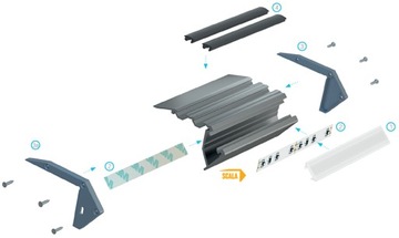 Zaślepka LEWA LUMINES SCALA schodowa do LED