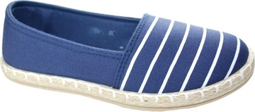 GRANATOWE ESPADRYLE SLIPON-y tenisówki na lato r30