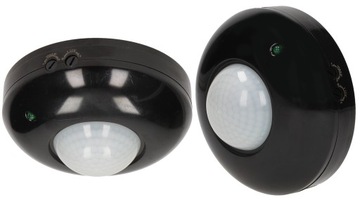 CZUJNIK RUCHU ZMIERZCHU SUFITOWY 360° LED CZARNY