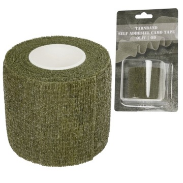 Taśma maskująca elastyczna Mil-Tec wojskowa adhezyjna 50 mm/4,5 m Olive