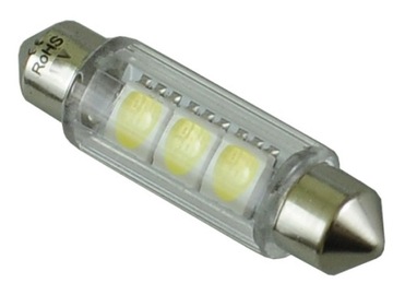 żarówka LED 10x42 mm 3SMD C5W C10W mocna BIAŁA 24v