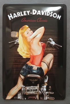 Металлическая вывеска HARLEY-DAVIDSON BIKER BABE